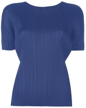 Pleats Please Issey Miyake Camiseta Plisada De Manga Corta - Azul