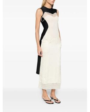 Marine Serre Mix Fabrics Jacquard Dress - White