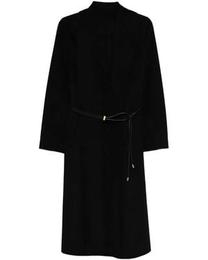 Liska Cappotto Lungo Con Cintura - Nero