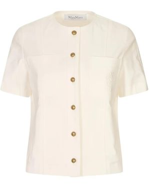 Max Mara Stretch Cotton Canvas Jacket - Natural