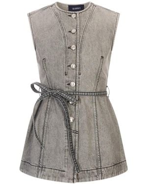 Sportmax Belted Buttoned Top - Grey