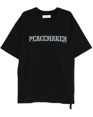 Oamc Peacemaker Flower-Graphic T-Shirt - Black