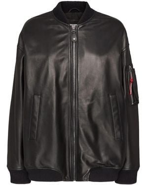 DSquared² Leather Oversize Bomber Clothing - Black