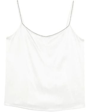 Panicale Top Con Tira De Cuentas - Blanco