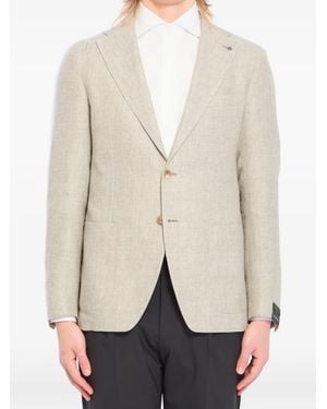 Tagliatore Patch Pocket Linen Jacket - Natural