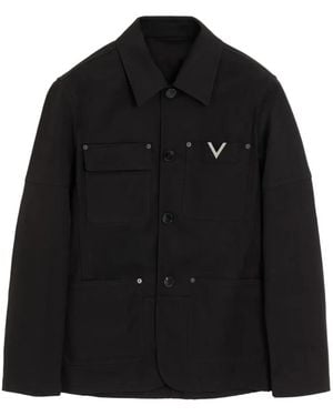 Valentino Garavani Surchemise À Détail V - Black