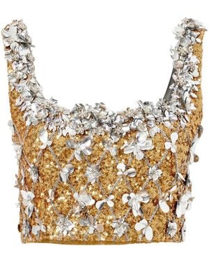 Carolina Herrera Embroidered Sequinned Top - Metallic