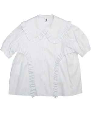 Noir Kei Ninomiya Ruffled Collar Shirt - White