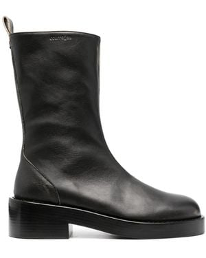 Courreges 55Mm Leather Ankle Boots - Black