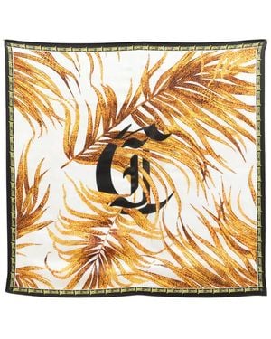 Just Cavalli Logo Print Scarf - Metallic