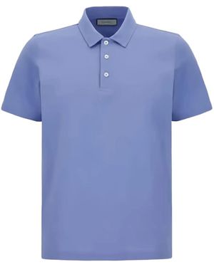 Canali Button Polo Shirt - Blue