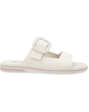 Frau Buckled Leather Sandals - White