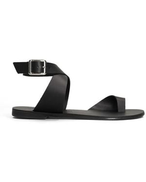 NICOLAS LAINAS Toe-Loop Flat Sandals - Black