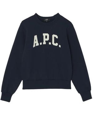 A.P.C. Sweatshirt mit Logo - Blau
