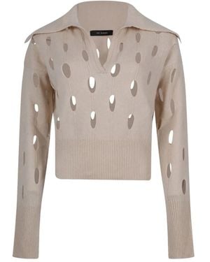 FEDERICA TOSI Cut-Out Knitted Top - Natural