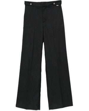 Twinset Button-Detail Wide-Leg Trousers - Black