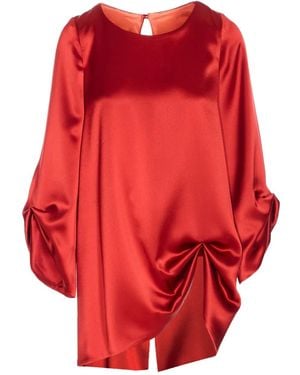 Fely Campo Top de satén - Rojo
