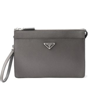 Prada Textured Clutch Bag - Grey