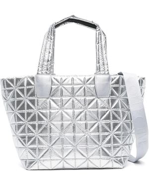 VEE COLLECTIVE Small Vee Quilted Tote Bag - White