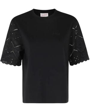 MC2 Saint Barth Maisa Scallop-Edge T-Shirt - Black