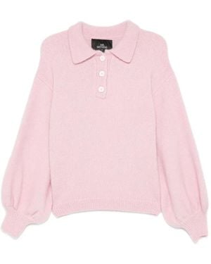 Mr. Mittens Polo-Pullover Mit Ballonärmeln - Pink