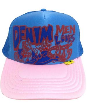 Kapital Graphic-Print Trucker Hat - Blue