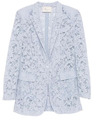 Blumarine Lace Single-Breasted Blazer - Blue