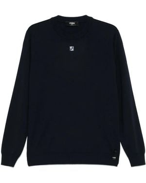 Fendi Ffロゴプレート セーター - ブルー