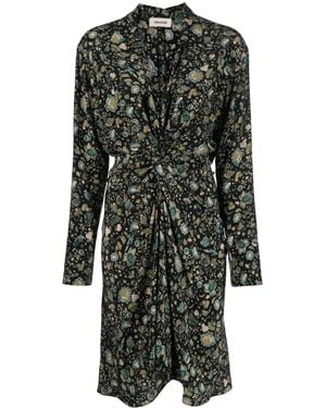 Zadig & Voltaire Rozo Floral-Print Silk Dress - Black