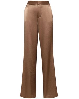 Alice + Olivia Pantalon Calvin À Fini Satiné - Marron