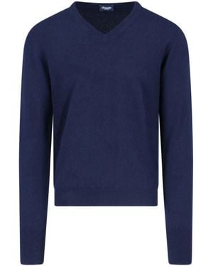 Drumohr Maglione Con Scollo A V - Blu