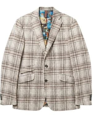 ABSEITS Check-Pattern Tailored-Fit Jacket - White