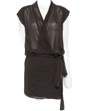 Pinko Ardola Draped Tie-Fastening Mini Dress - Black