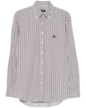 Etro Striped Button-Down Shirt - Gray