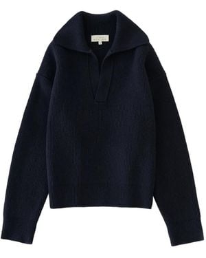 Studio Nicholson Jersey Nash Con Cuello Abierto - Azul