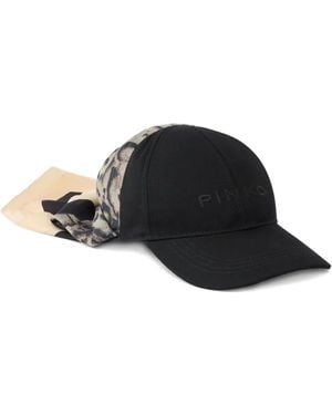 Pinko Animal-Print Scarf Baseball Cap - Black