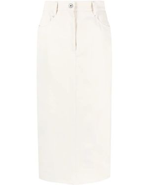 Brunello Cucinelli A-Line Maxi Skirt - White