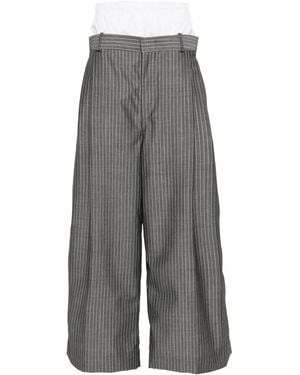 Hed Mayner Layered-Design Trousers - Grey