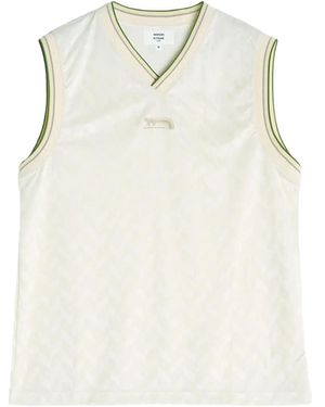 Maison Kitsuné Flash Fox-Jacquard Tank Top - White