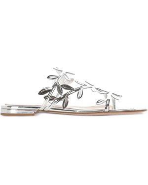 Gianvito Rossi Sandali Flavia Con Suola Piatta - Bianco