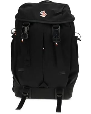 Moncler Leather-Trimmed Backpack - Black