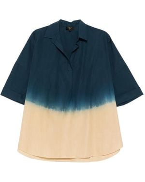 Yavi Dip-Dye Short-Sleeve Shirt - Blue