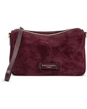 Gianni Chiarini Nora Suede Clutch Bag - Purple