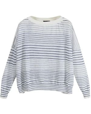 Roberto Collina Striped-Pattern Long-Sleeve T-Shirt - White