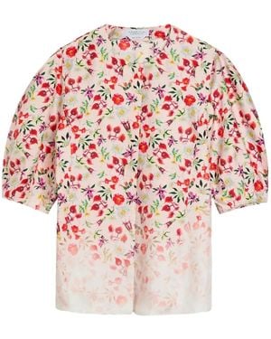 Gabriela Hearst Edify Floral-Print Silk Top - Red