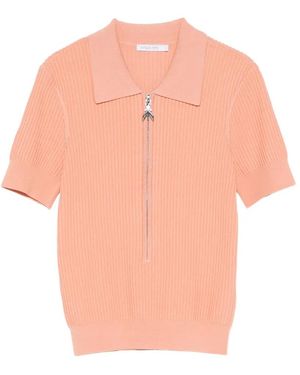 Patrizia Pepe Zip-Fastening Polo Top - Pink