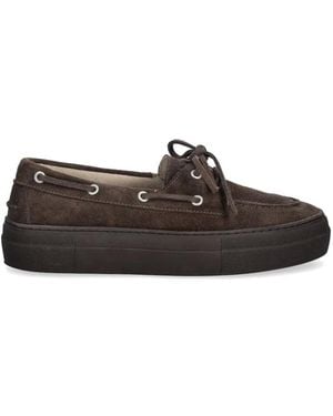 COPENHAGEN Cph177 Lace-Up Suede Boat Shoes - Brown