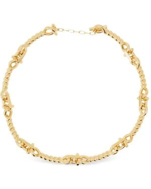 Ferragamo Collar Twisted Gancini - Metálico