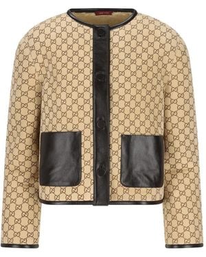 Gucci Monogram Button-Fastening Jacket - Natural