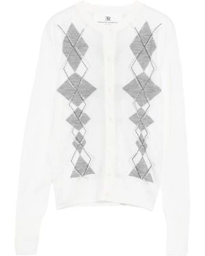 Ermanno Scervino ダイヤパターン カーディガン - ホワイト